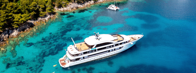 Katarina Line, Aurelia cruises the Adriatic coast of Croatia. Luxury yacht cruises in Croatia